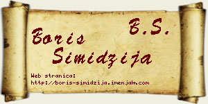 Boris Simidžija vizit kartica